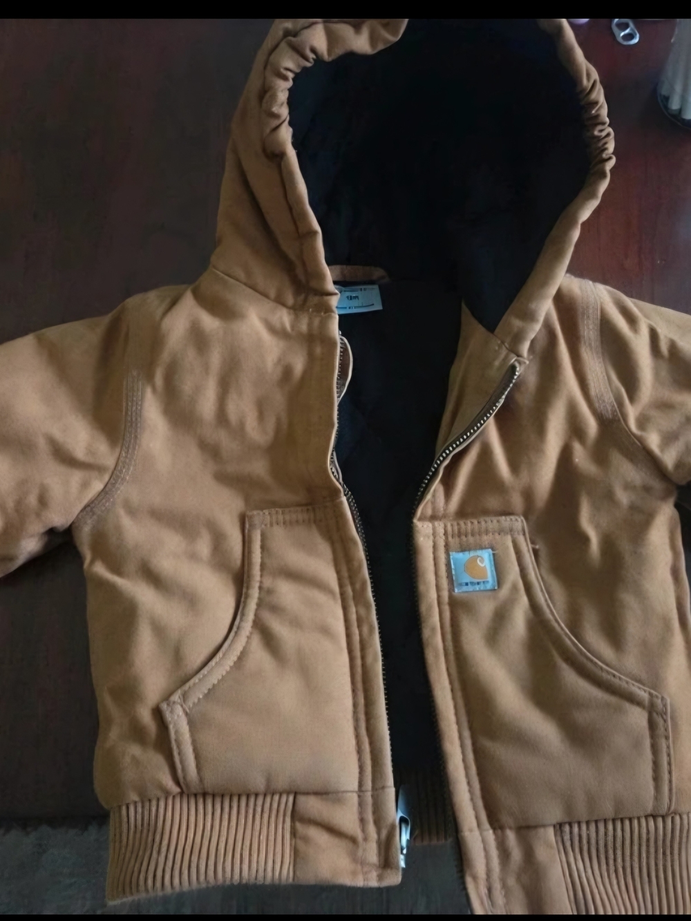 Carhartt Kids Tan Hooded Puffer Jacket